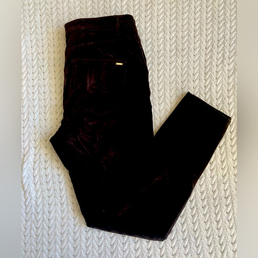 Massimo Dutti Black Velvet Skinny Pants